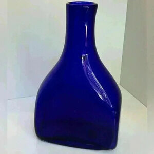 Beautiful hand blown cobalt glass vase, made in  Poland by Wanda